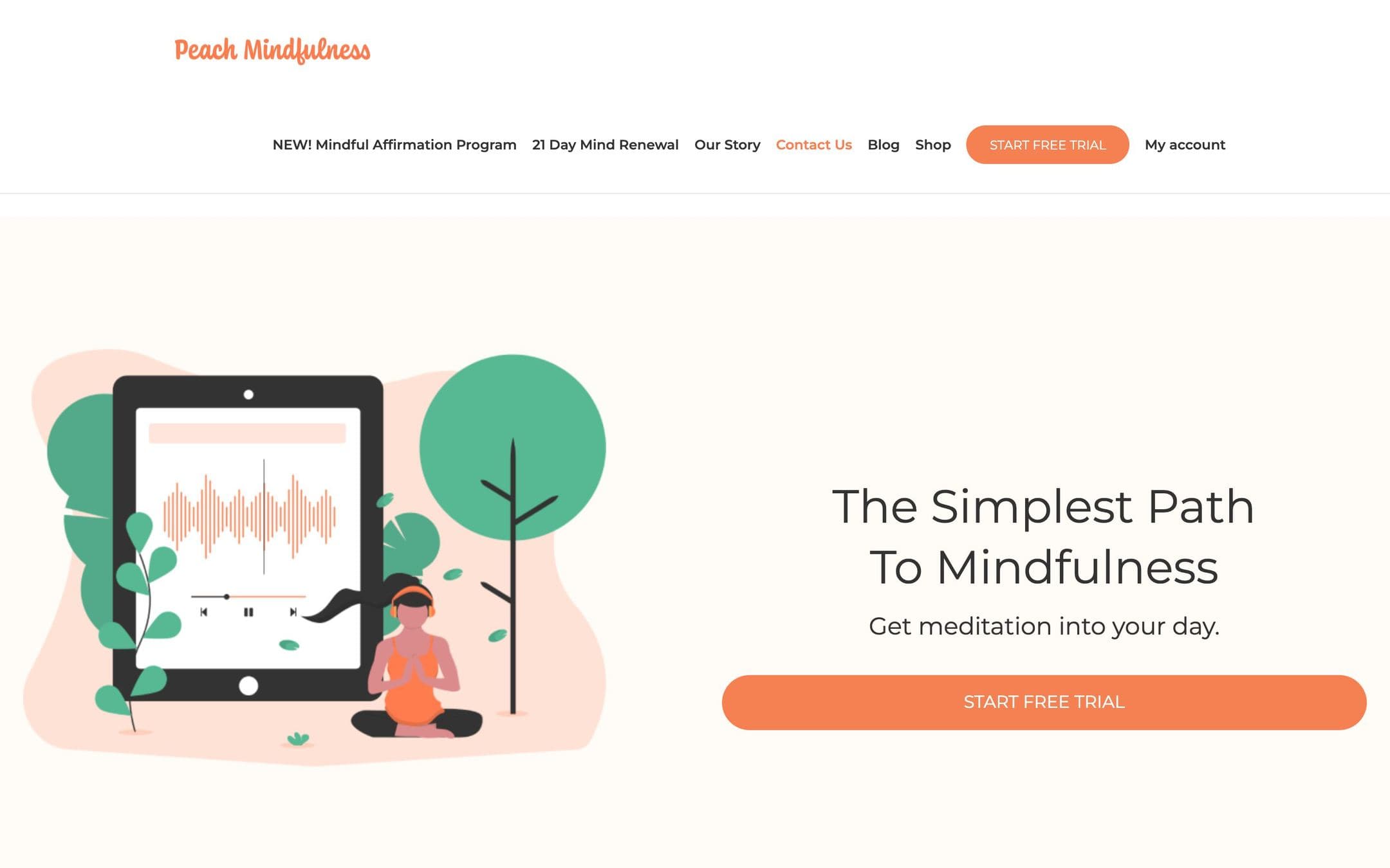 Peach Mindfulness, as it runs live