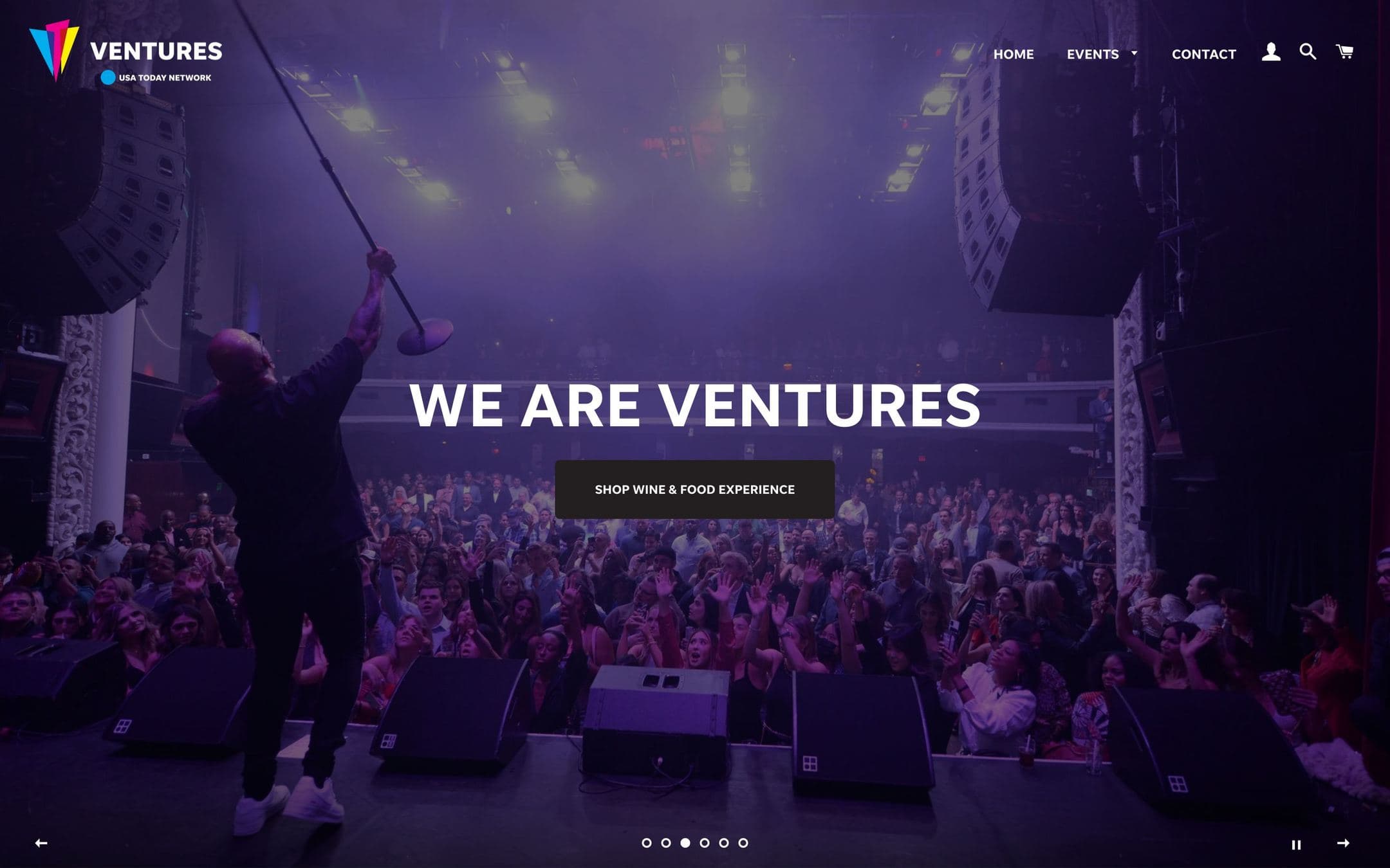 Ventures Events Store, as it runs live