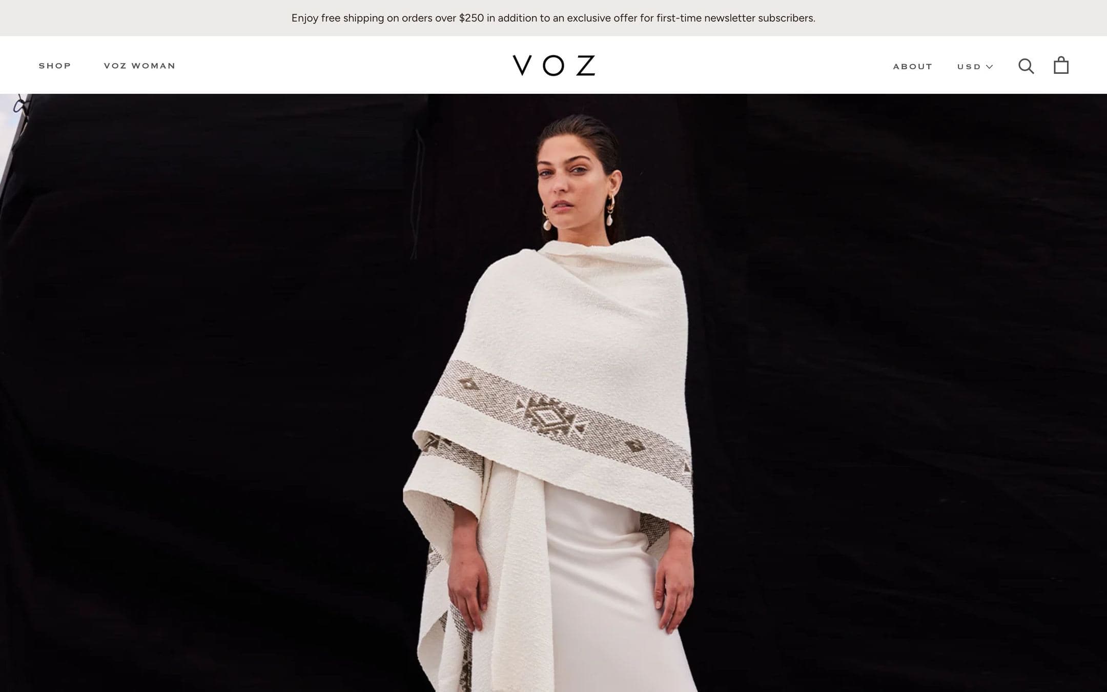 VOZ Apparel, as it runs live