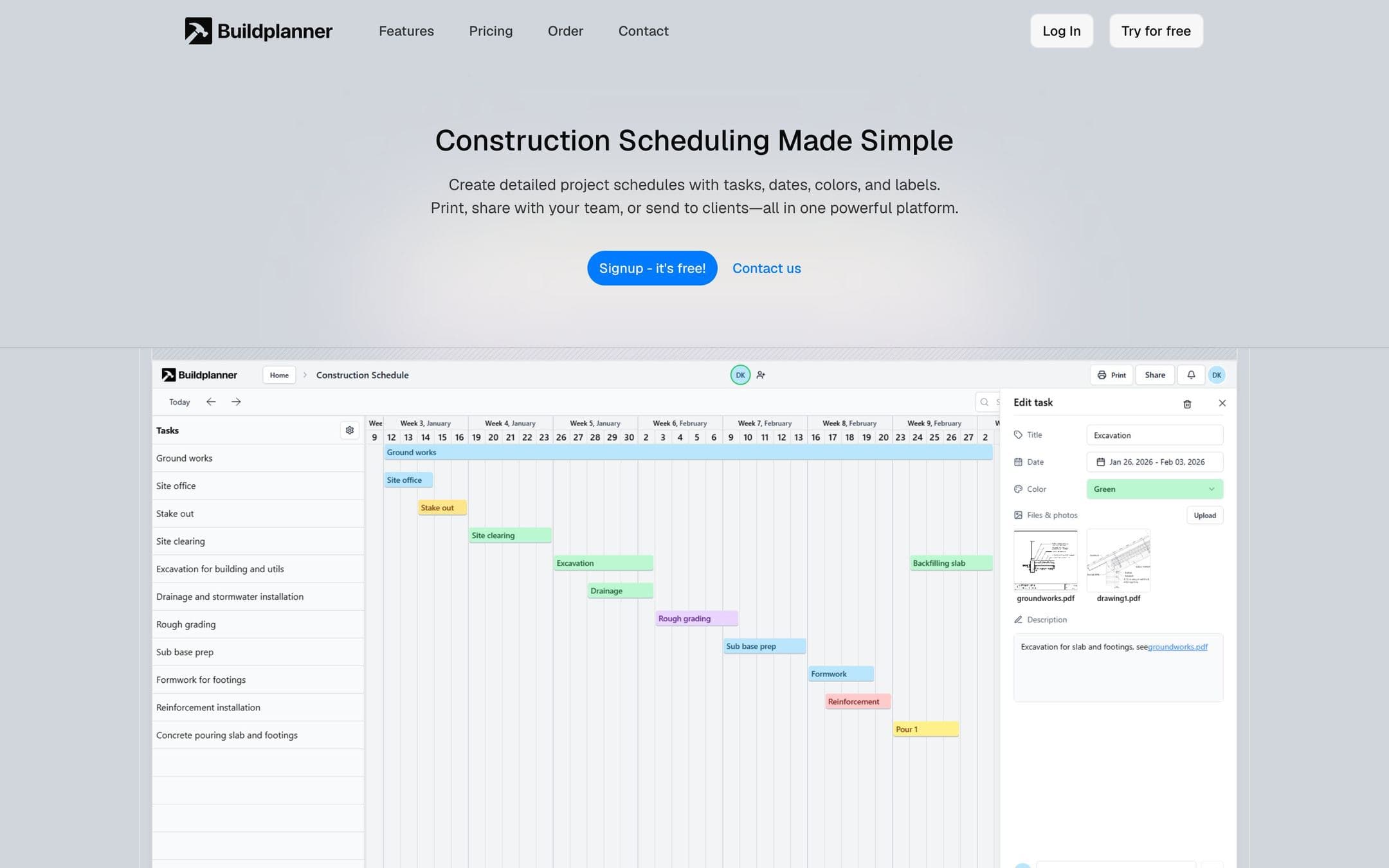 Buildplanner, as it runs live